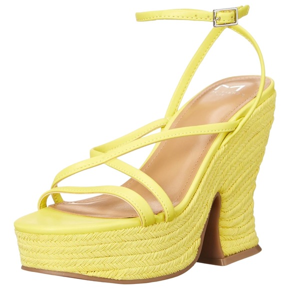 "Marc Fisher LTD Women's Fetch Heeled Sandal, Yellow 700, Size 7.5" - Picture 1 of 4